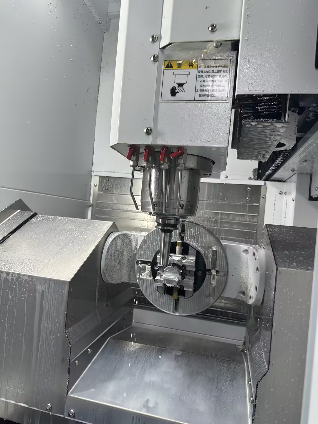5-axis CNC machine in operation